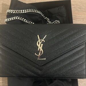 Saint Laurent Black Fabric Pouch